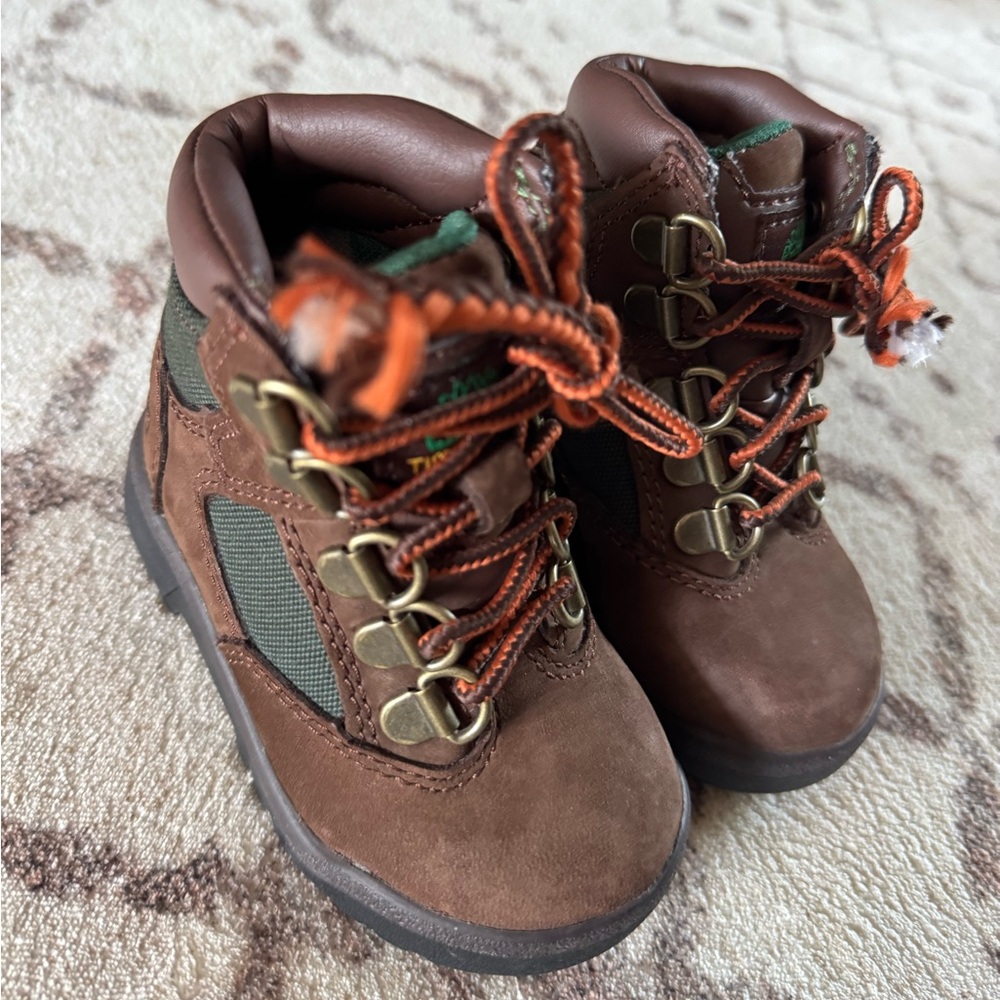 Kids Brown Timberland Hiking Boots - Durable Outdoor Shoes - Picture 7 of 8